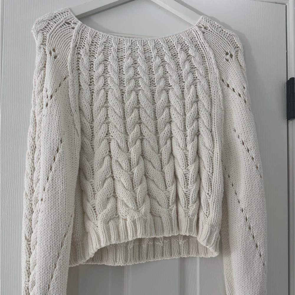 NWOT Free People Cable Knit Sweater - Cream